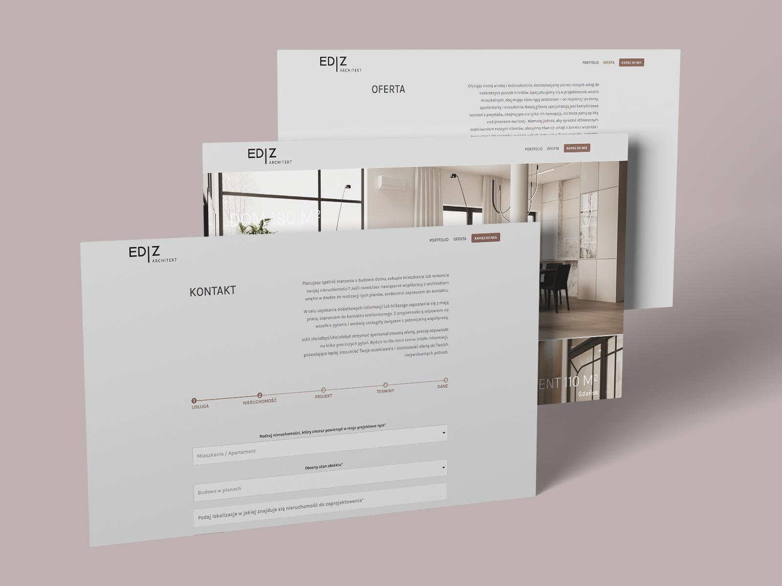 Projekt i wdrożenie nowej strony internetowej dla pracowni architektonicznej ED-Z — zdjęcie 2